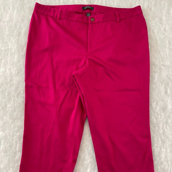 Lauren Ralph Lauren Womens Fuchsia Pink Mid Rise Modern Capri Pants Size 18W - Picture 1 of 10